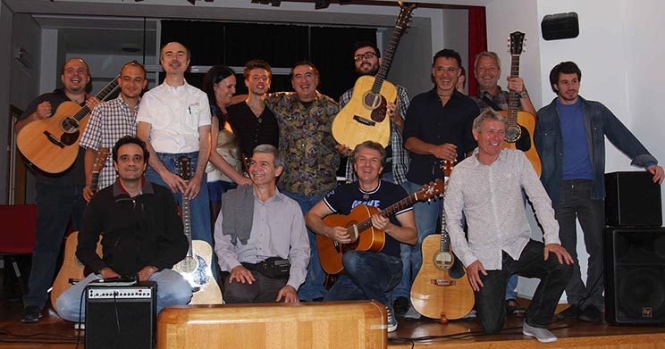 ﻿﻿I partecipanti del corso annuale intensivo di chitarra acustica fingerstyle con Franco Morone a Malosco in Trentino nel 2012