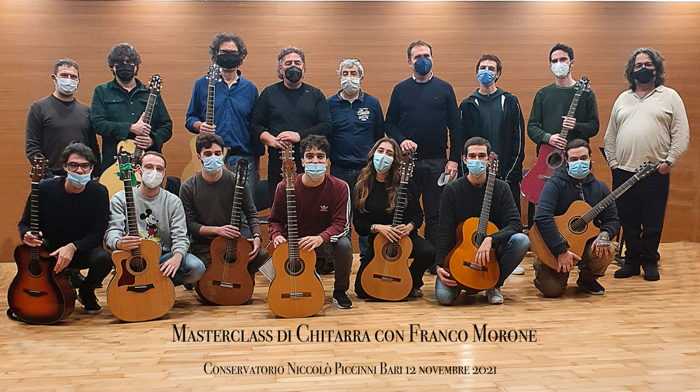 Group photo masterclass with Franco Morone conservatory of Bari 12.11.2021