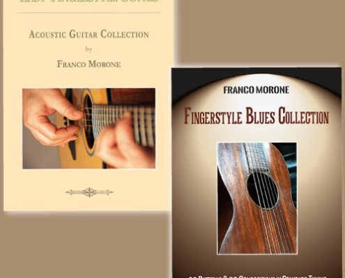 2 Books for fingerstyle guitar - Author: Franco Morone - Tuning: Standard - Music and tablature EasyFingerstyleSongs and FingerstyleBluesCollection
